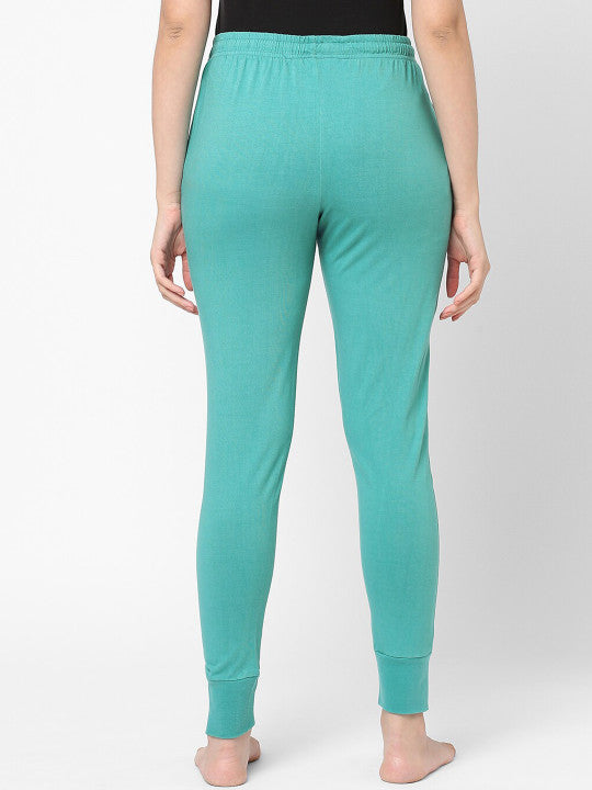 Inner Sense Women Turquoise Blue Organic Cotton Lounge Pants