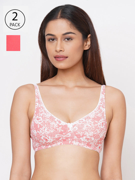 Inner Sense Pink Printed Non-Wired Non Padded T-shirt Bra