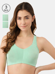 Inner Sense Pack of 3 Sea Green Antimicrobial Bra