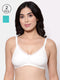 Pack of 2 Organic Cotton Antimicrobial Laced Soft Nursing Bra IMB003B_IMB003E
