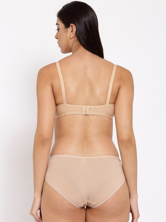 Inner Sense Women Nude-Coloured Solid Antimicrobial Maternity Lingerie Set