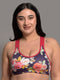 Inner Sense Plus Size Floral Printed Full Coverage Anti Odor Anti Microbial Workout Bra
