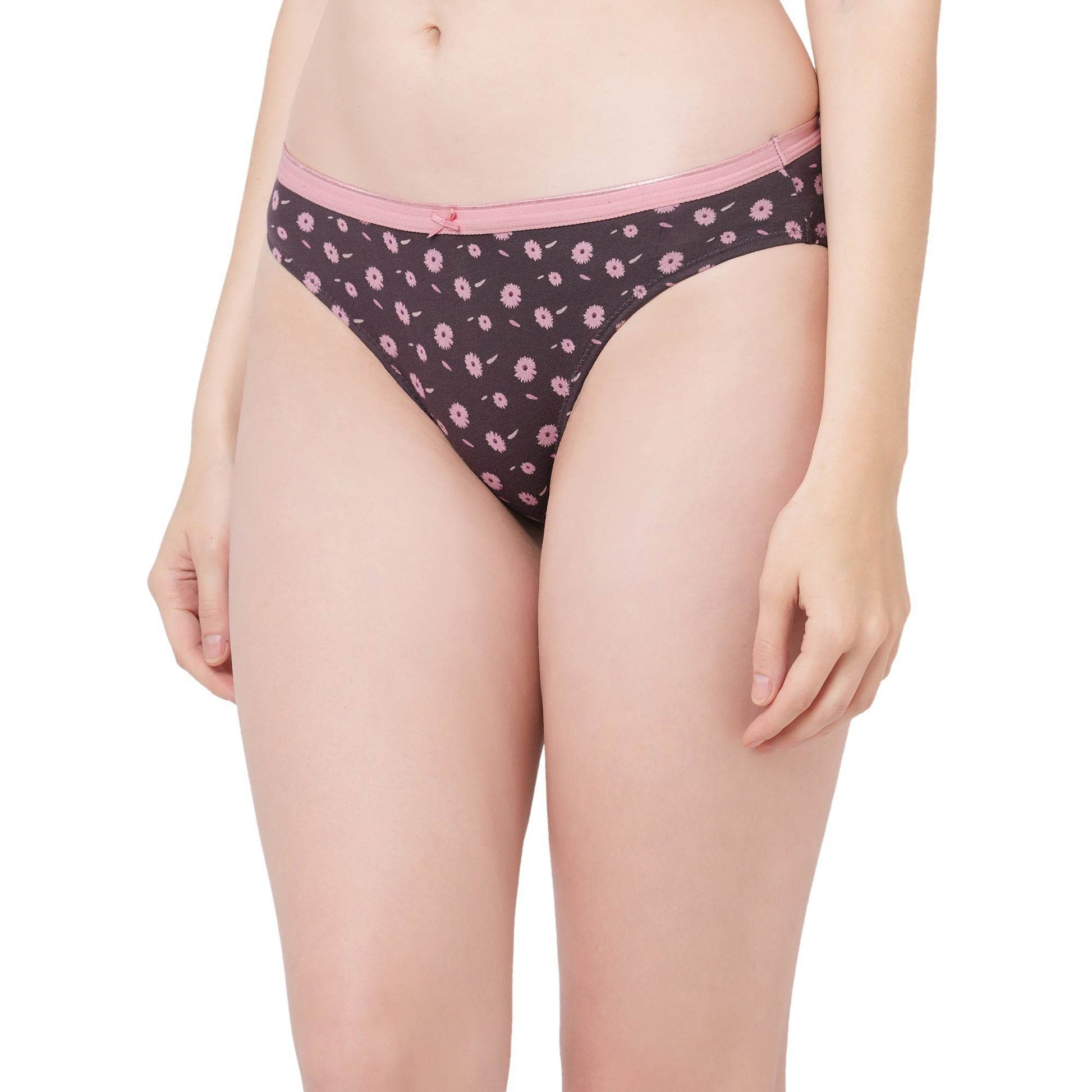 3-Pack Mid Rise Cotton Stretch Brief Panties - Solid & Printed Designs for Everyday Comfort