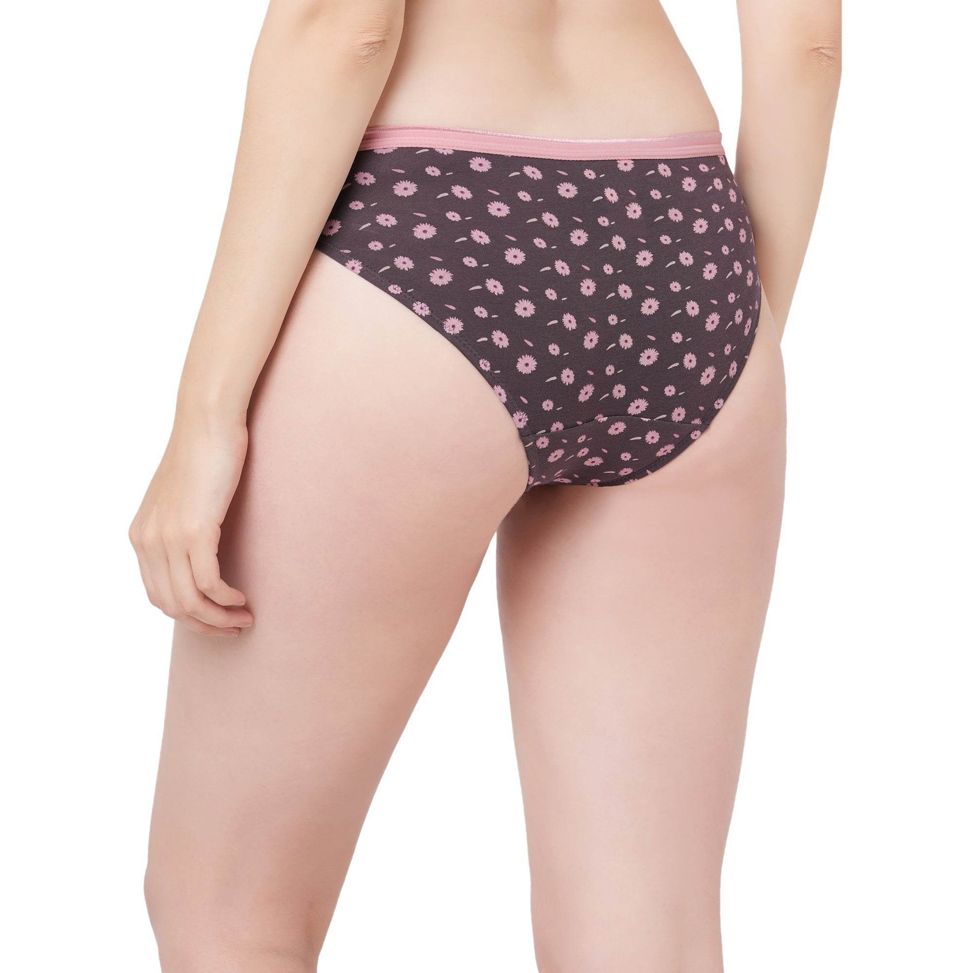 3-Pack Mid Rise Cotton Stretch Brief Panties - Solid & Printed Designs for Everyday Comfort