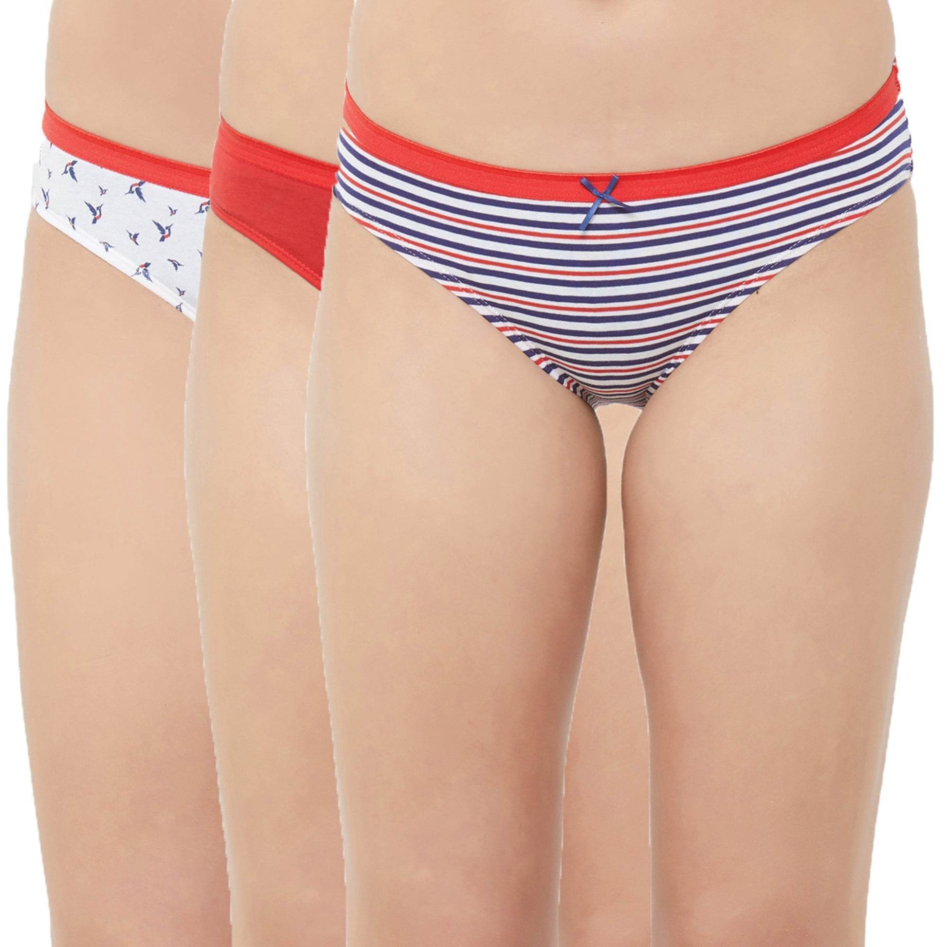 Comfortable Mid Rise Cotton Stretch Brief Panties - Pack of 3