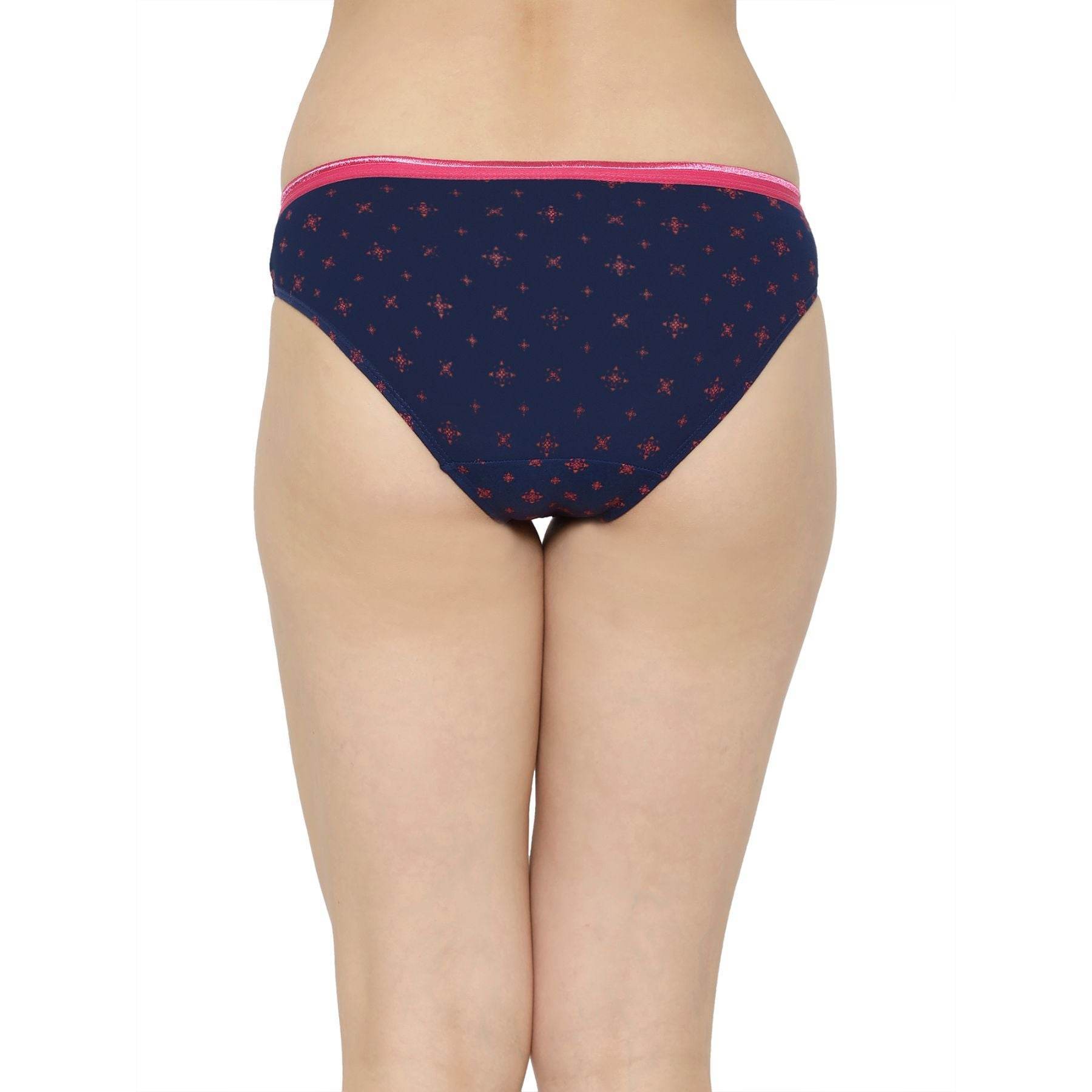 3-Pack Mid Rise Cotton Stretch Brief Panties - Solid & Printed Designs for Everyday Comfort