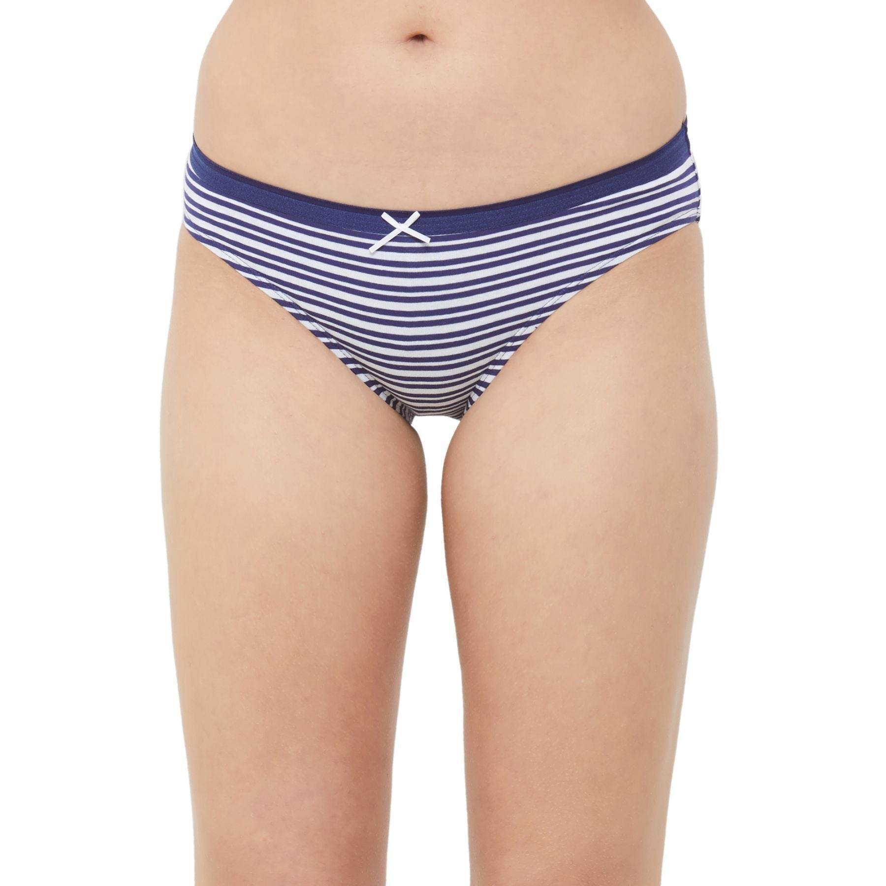 3-Pack Mid Rise Cotton Stretch Brief Panties - Solid & Printed Designs for Everyday Comfort