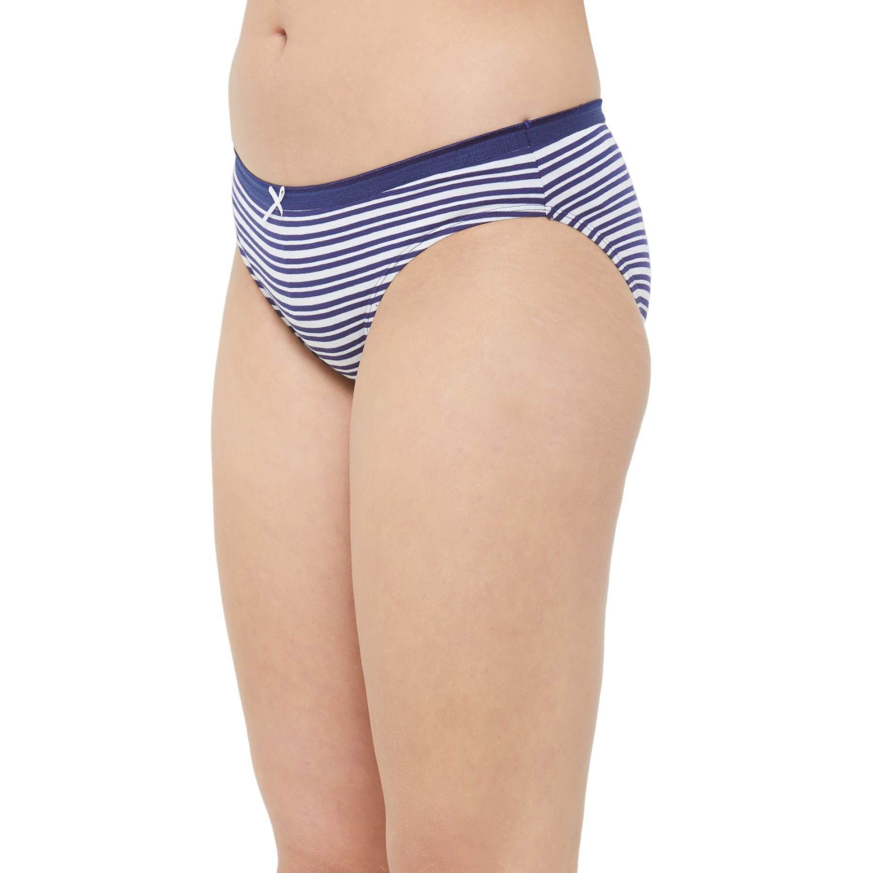 3-Pack Mid Rise Cotton Stretch Brief Panties - Solid & Printed Designs for Everyday Comfort