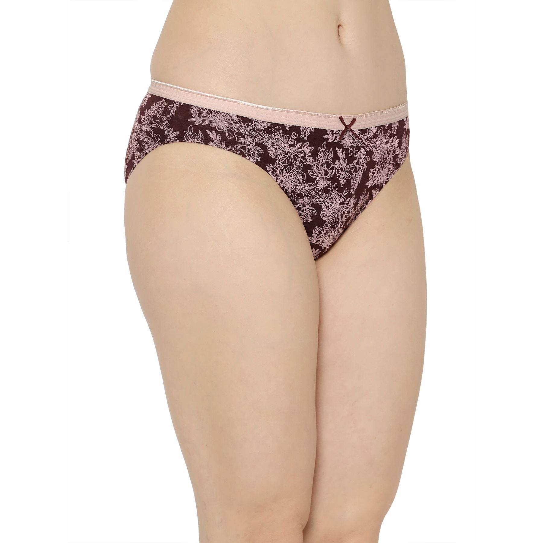 3-Pack Mid Rise Cotton Stretch Brief Panties - Solid & Printed Designs for Everyday Comfort