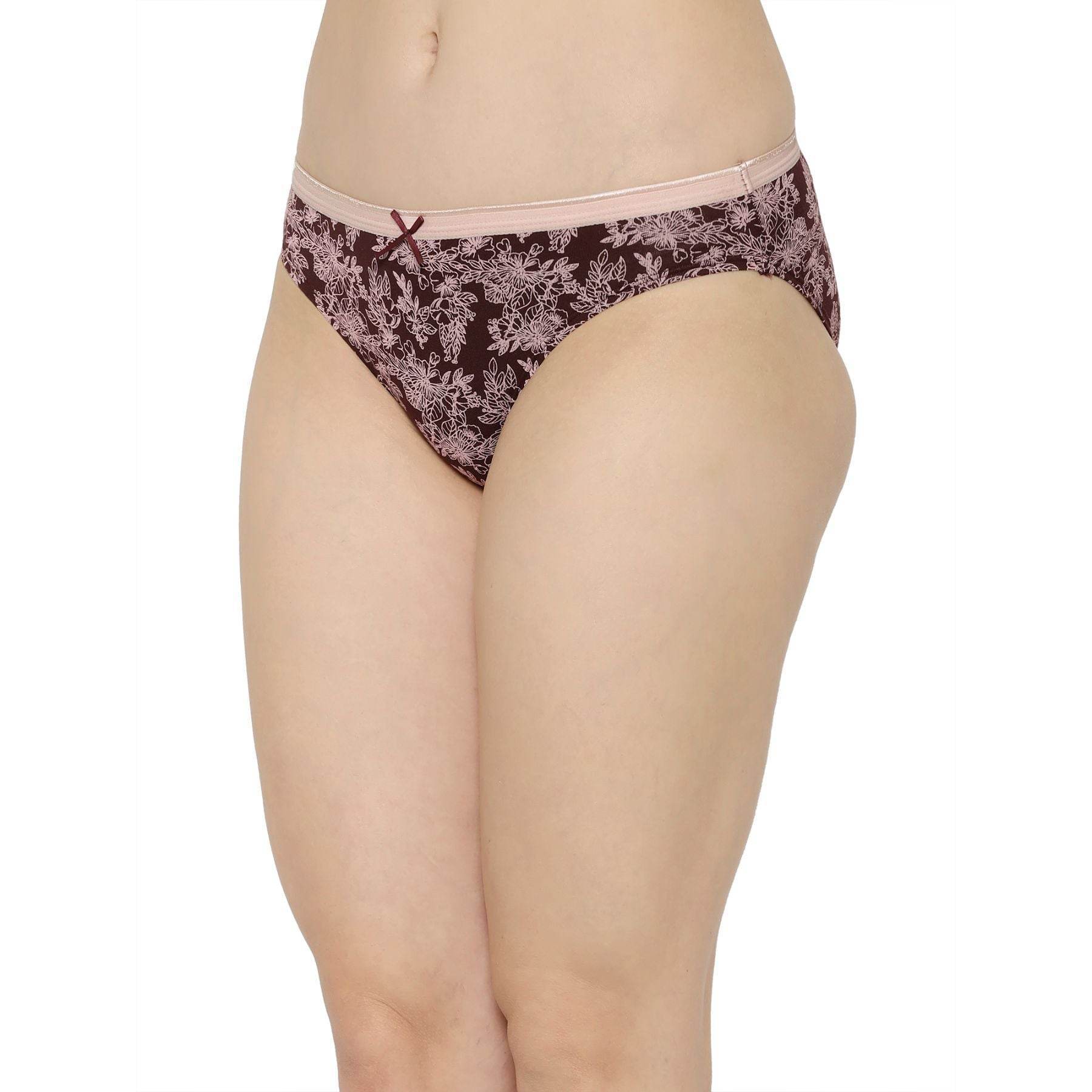 3-Pack Mid Rise Cotton Stretch Brief Panties - Solid & Printed Designs for Everyday Comfort