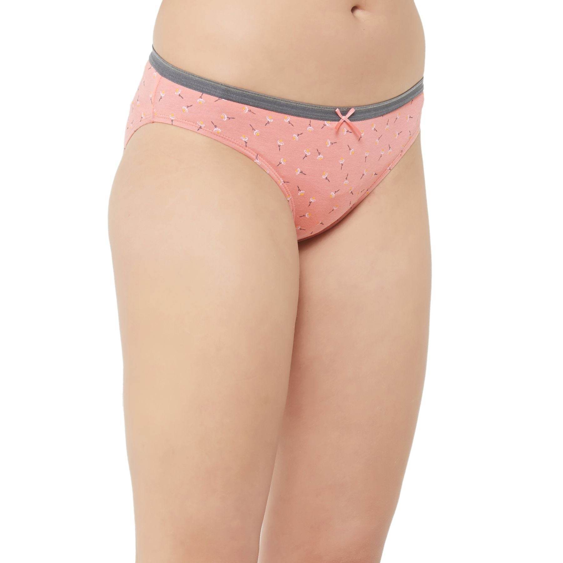 3-Pack Mid Rise Cotton Stretch Brief Panties - Solid & Printed Designs for Everyday Comfort