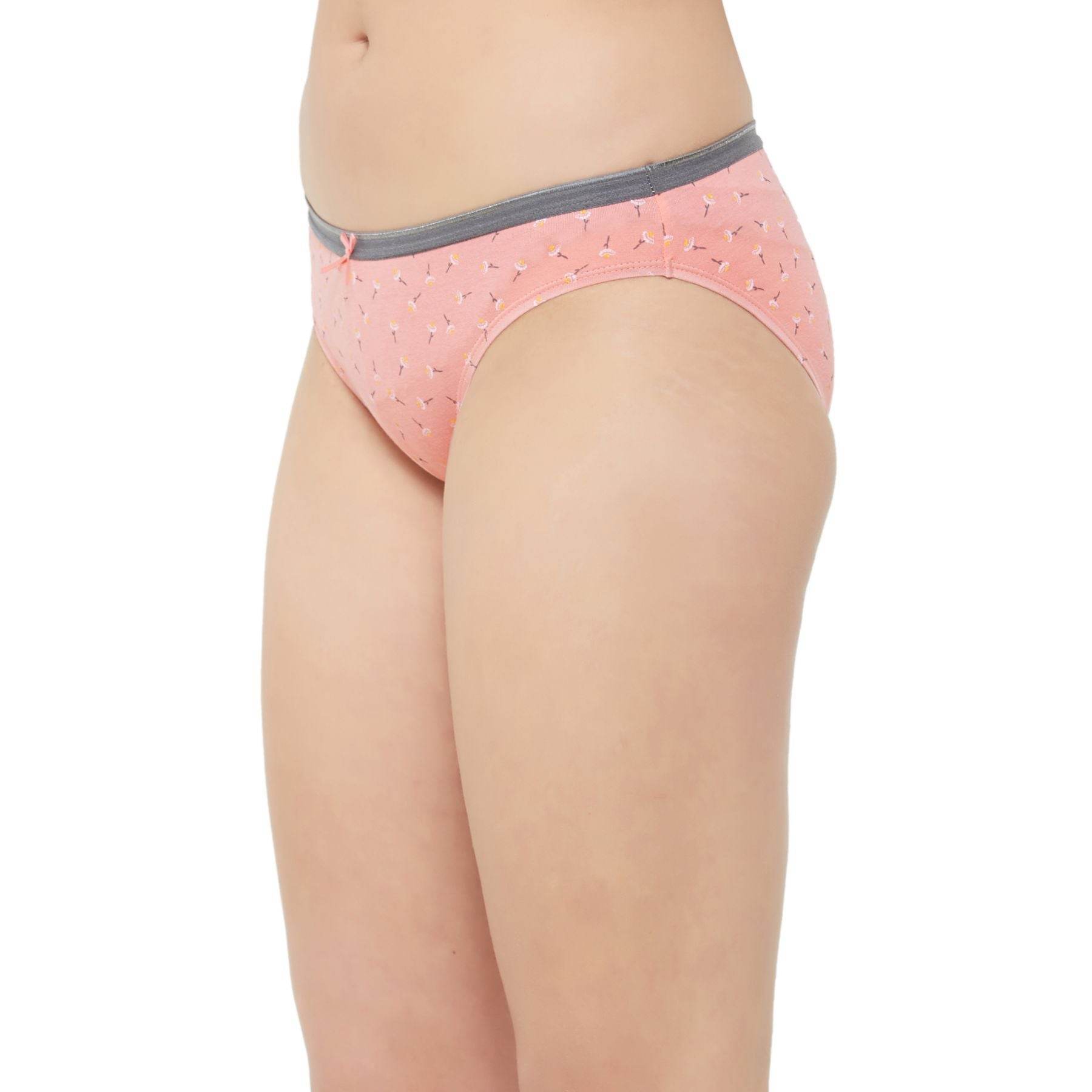 3-Pack Mid Rise Cotton Stretch Brief Panties - Solid & Printed Designs for Everyday Comfort