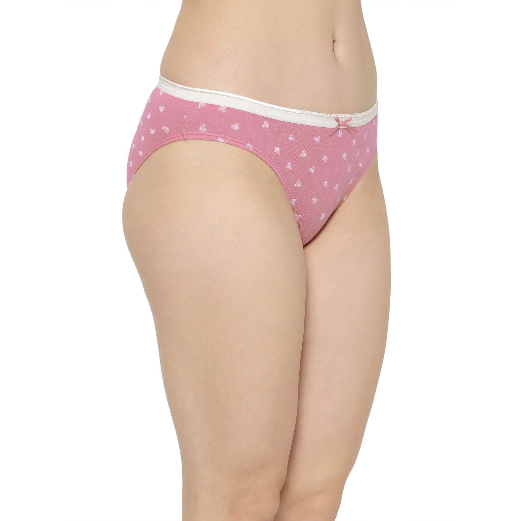 3-Pack Mid Rise Cotton Stretch Brief Panties - Solid & Printed Designs for Everyday Comfort