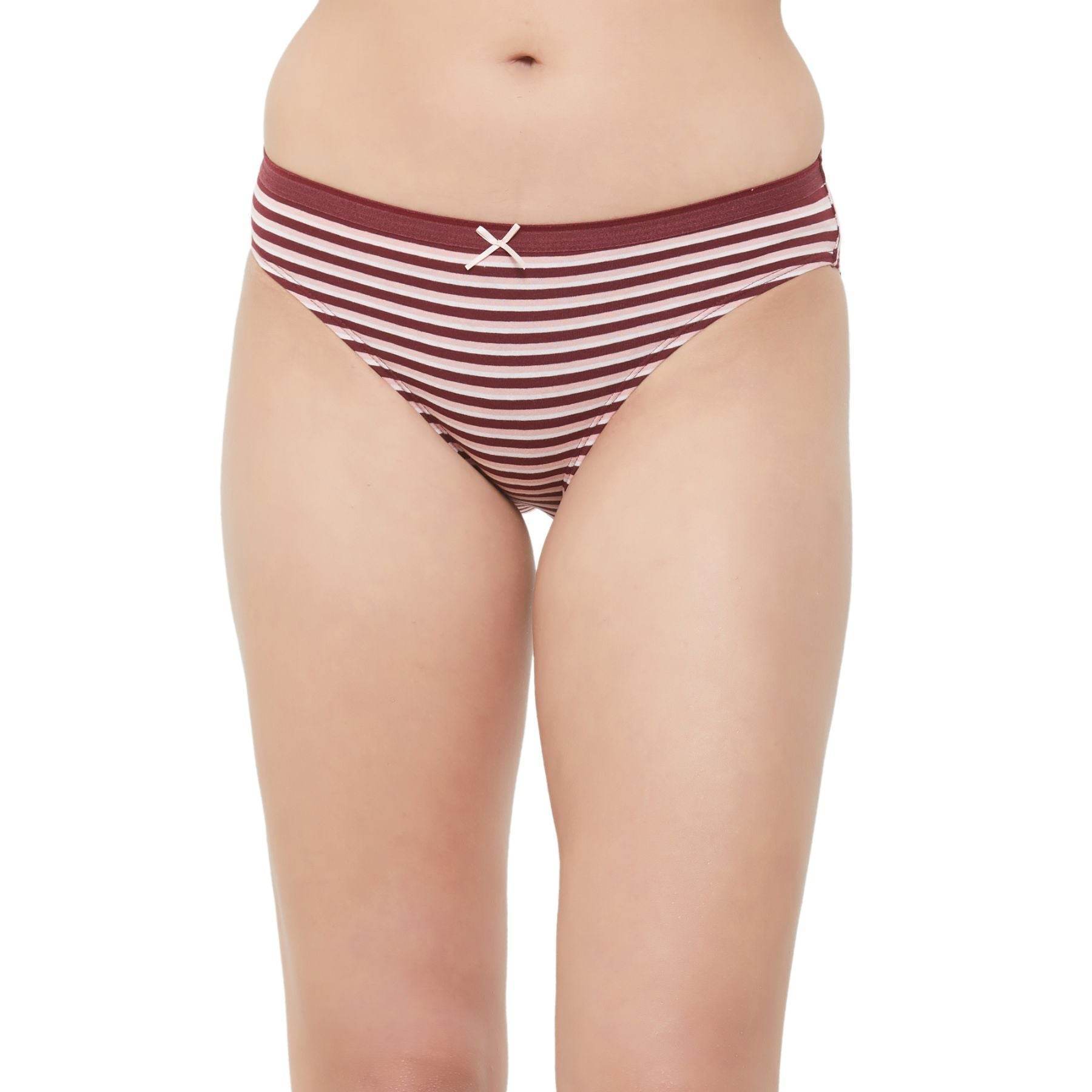 3-Pack Mid Rise Cotton Stretch Brief Panties - Solid & Printed Designs for Everyday Comfort
