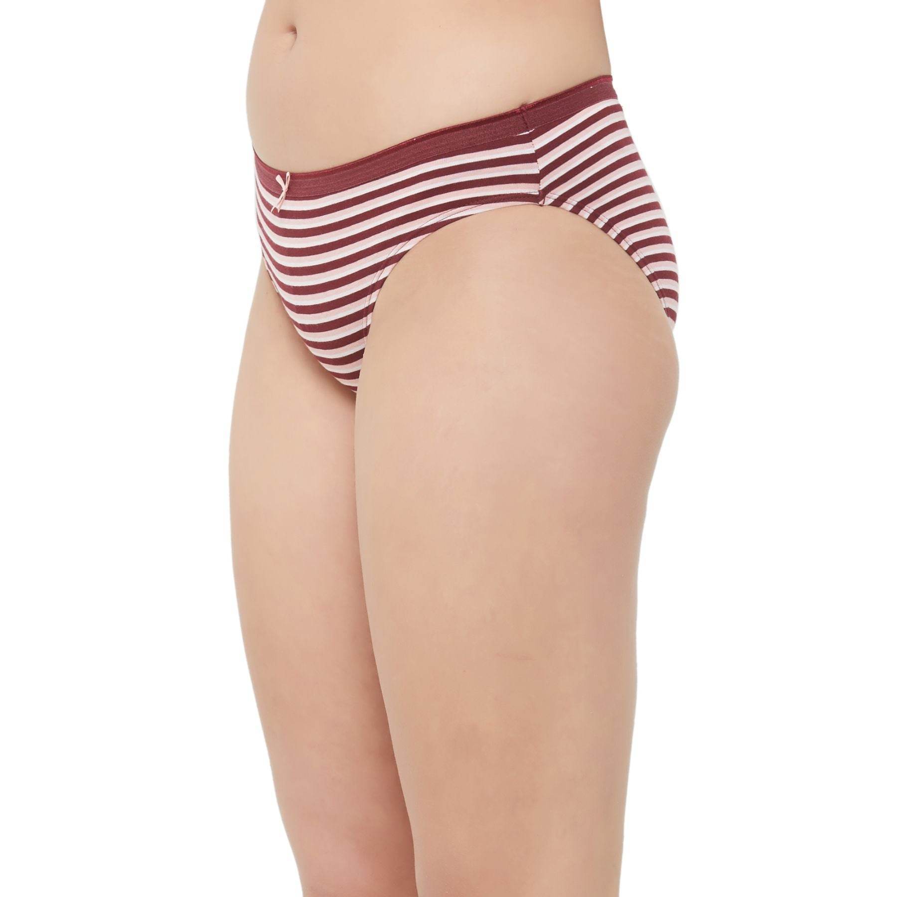 3-Pack Mid Rise Cotton Stretch Brief Panties - Solid & Printed Designs for Everyday Comfort