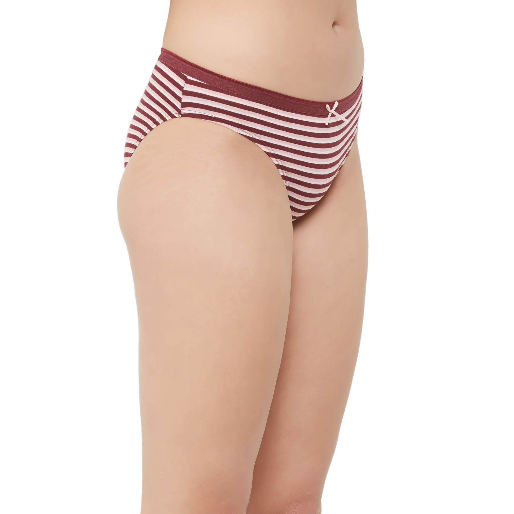 3-Pack Mid Rise Cotton Stretch Brief Panties - Solid & Printed Designs for Everyday Comfort