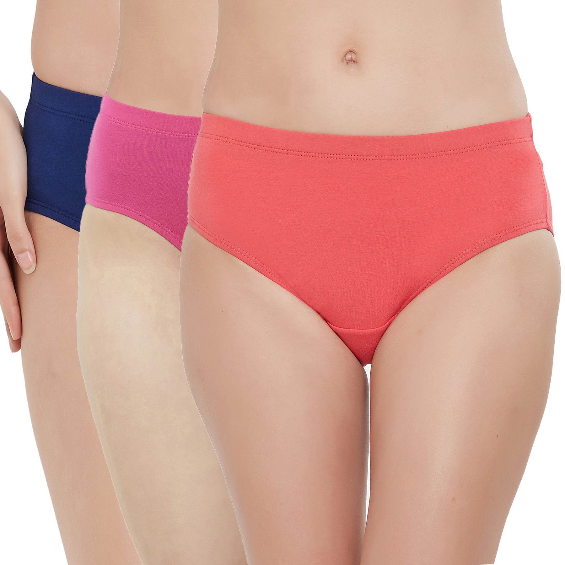 Comfortable High Rise Full Coverage Cotton Stretch Hipster Panty (Pack of 3) - Perfect Fit & Style