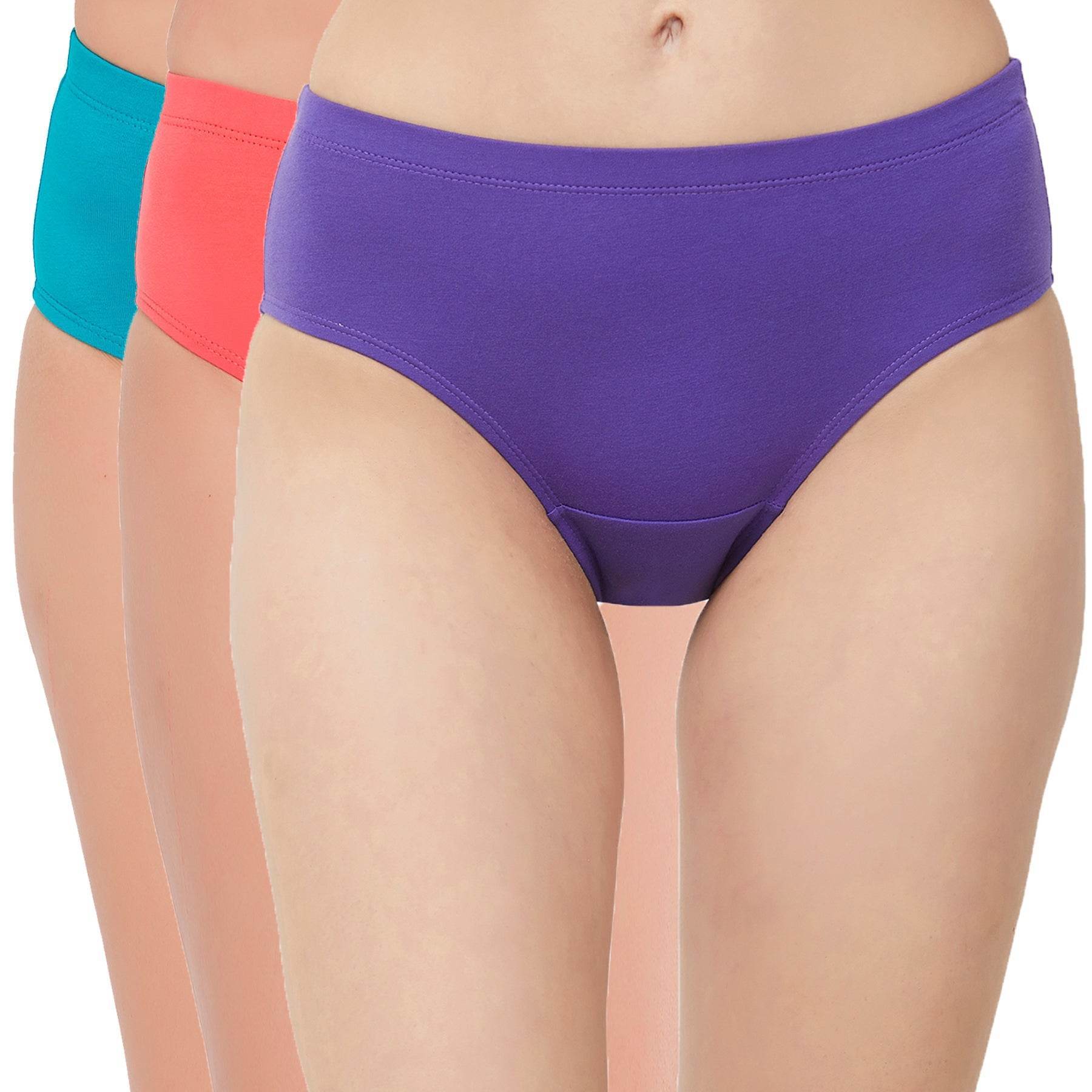 Comfortable High Rise Full Coverage Cotton Stretch Hipster Panty (Pack of 3) - Perfect Fit & Style