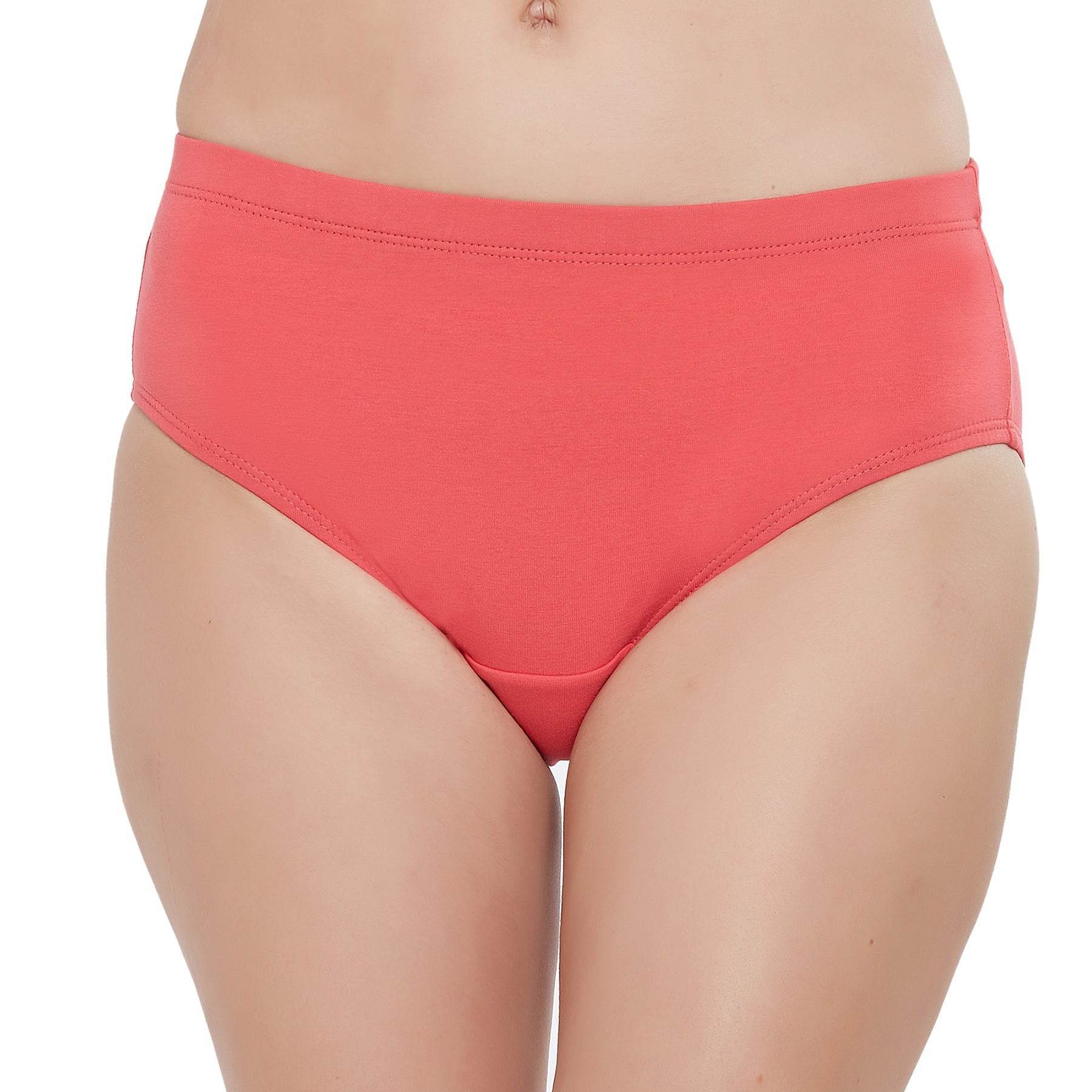 Comfortable High Rise Full Coverage Cotton Stretch Hipster Panties - Pack of 3