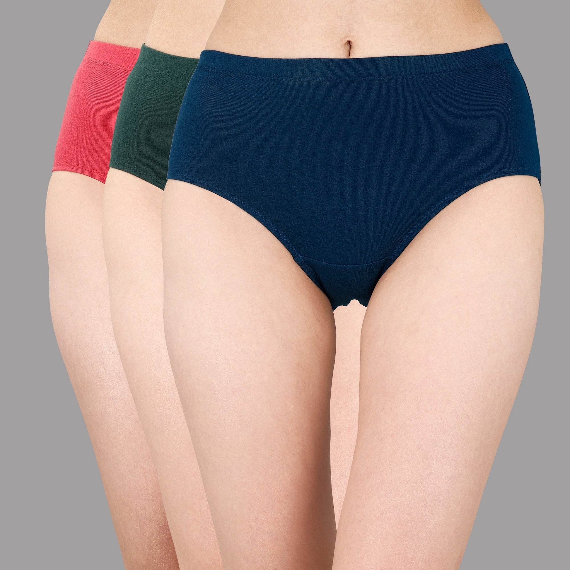 Luxurious High Waist Full Coverage Cotton Briefs (Pack of 3) - Ultimate Comfort & Style