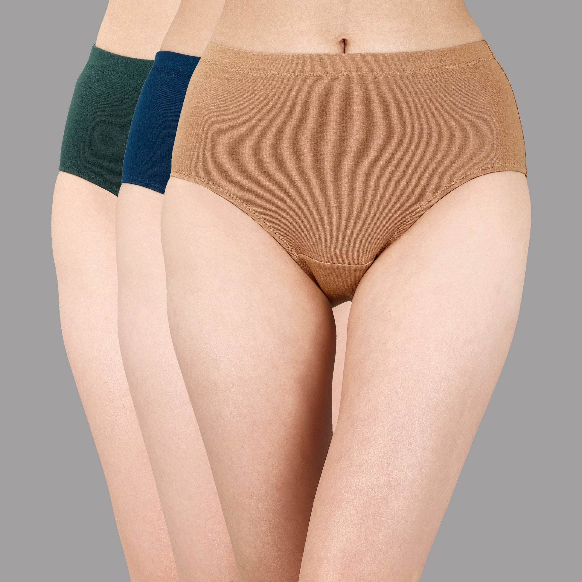 Premium High Waist Full Coverage Cotton Briefs - Pack of 3 | Unmatched Comfort & Style