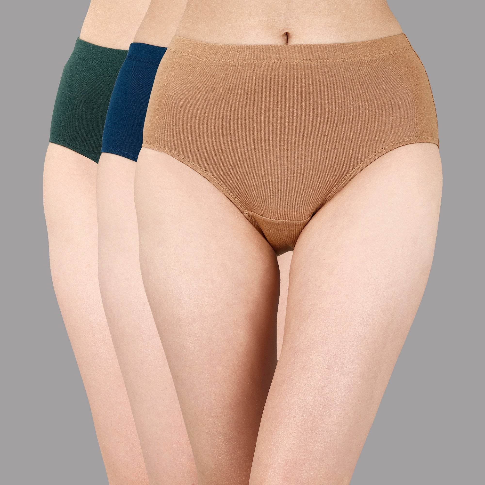 Premium High Waist Full Coverage Cotton Briefs - Pack of 3 | Unmatched Comfort & Style