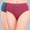Luxurious High Waist Full Coverage Printed Stretch Cotton Briefs - 3 Pack