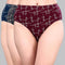 Luxurious High Waist Full Coverage Printed Stretch Cotton Briefs - 3 Pack
