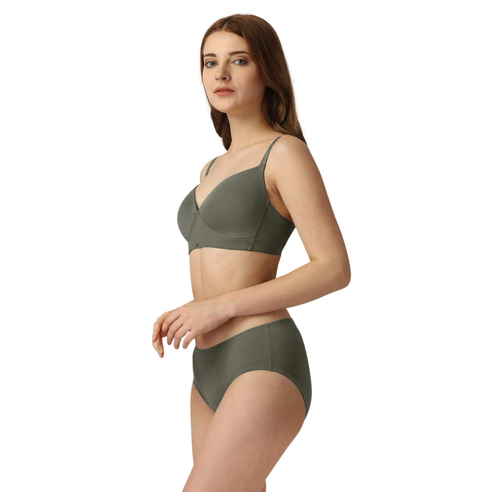 Ultimate Comfort Set: Full Coverage Padded Non-Wired T-Shirt Bra & High-Rise Brief