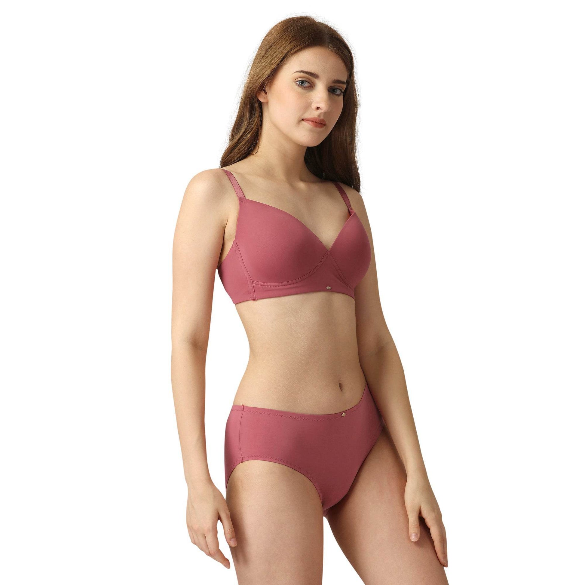 Ultimate Comfort Set: Full Coverage Padded Non-Wired T-Shirt Bra & High-Rise Brief