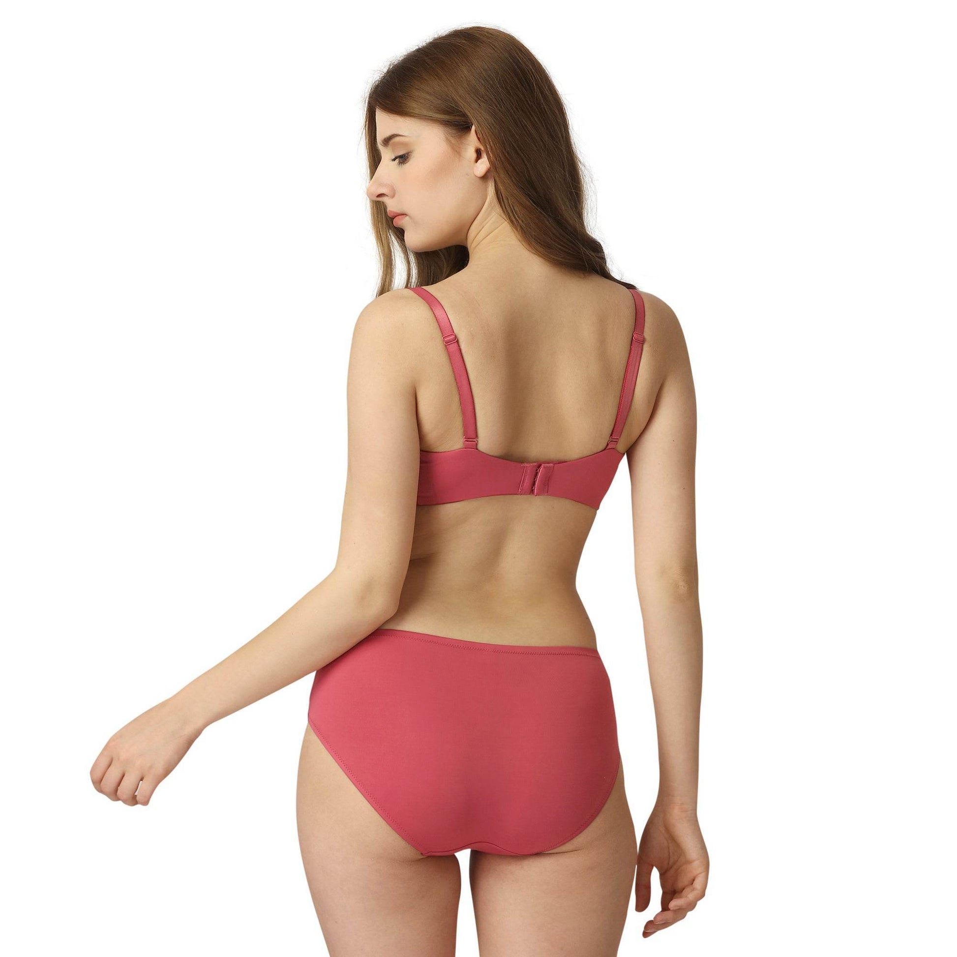 Ultimate Comfort Set: Full Coverage Padded Non-Wired T-Shirt Bra & High-Rise Brief