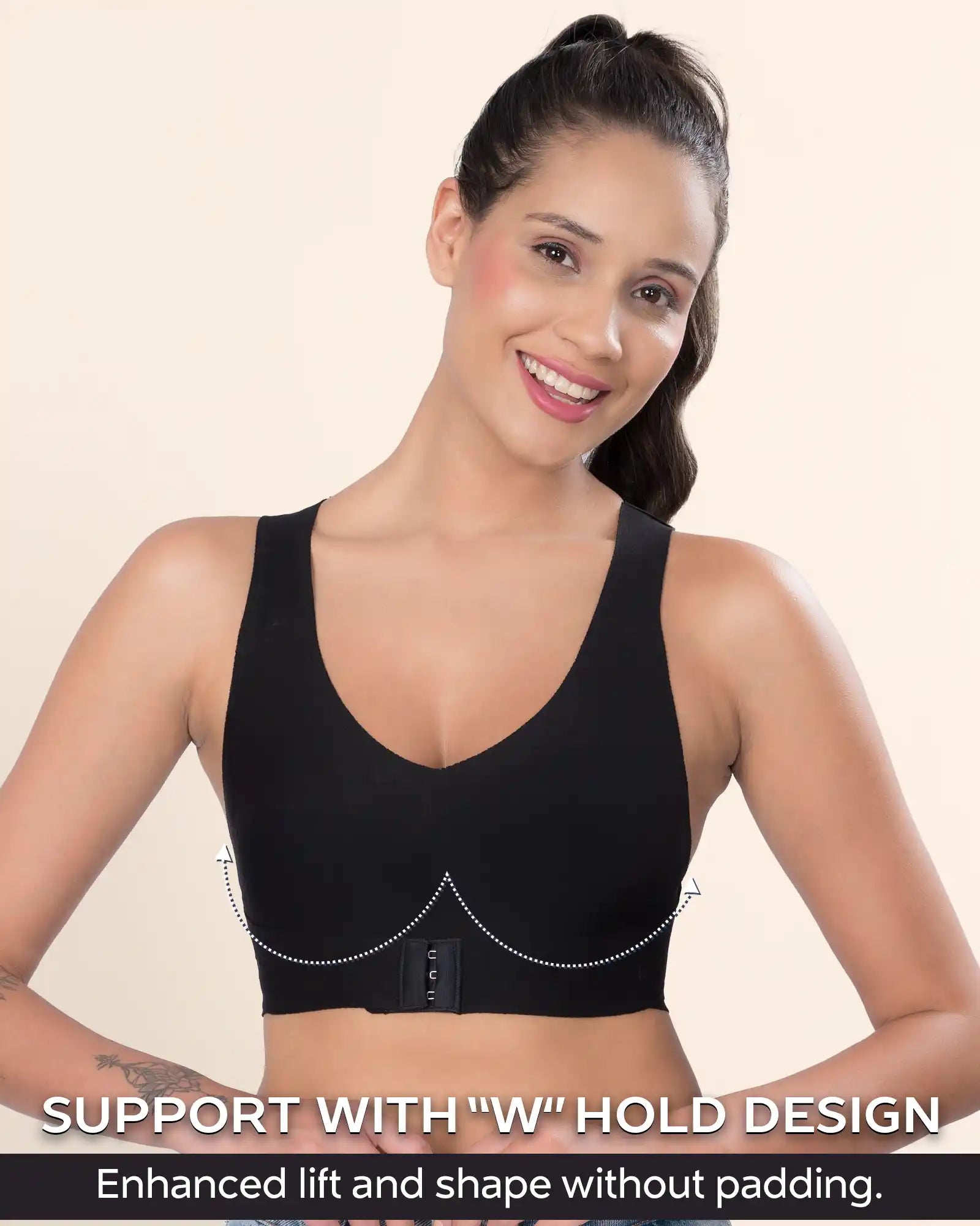 Tweens Invisi-Fit Cotton Bonded Seamless Non-Padded Invisi-Gym Bra