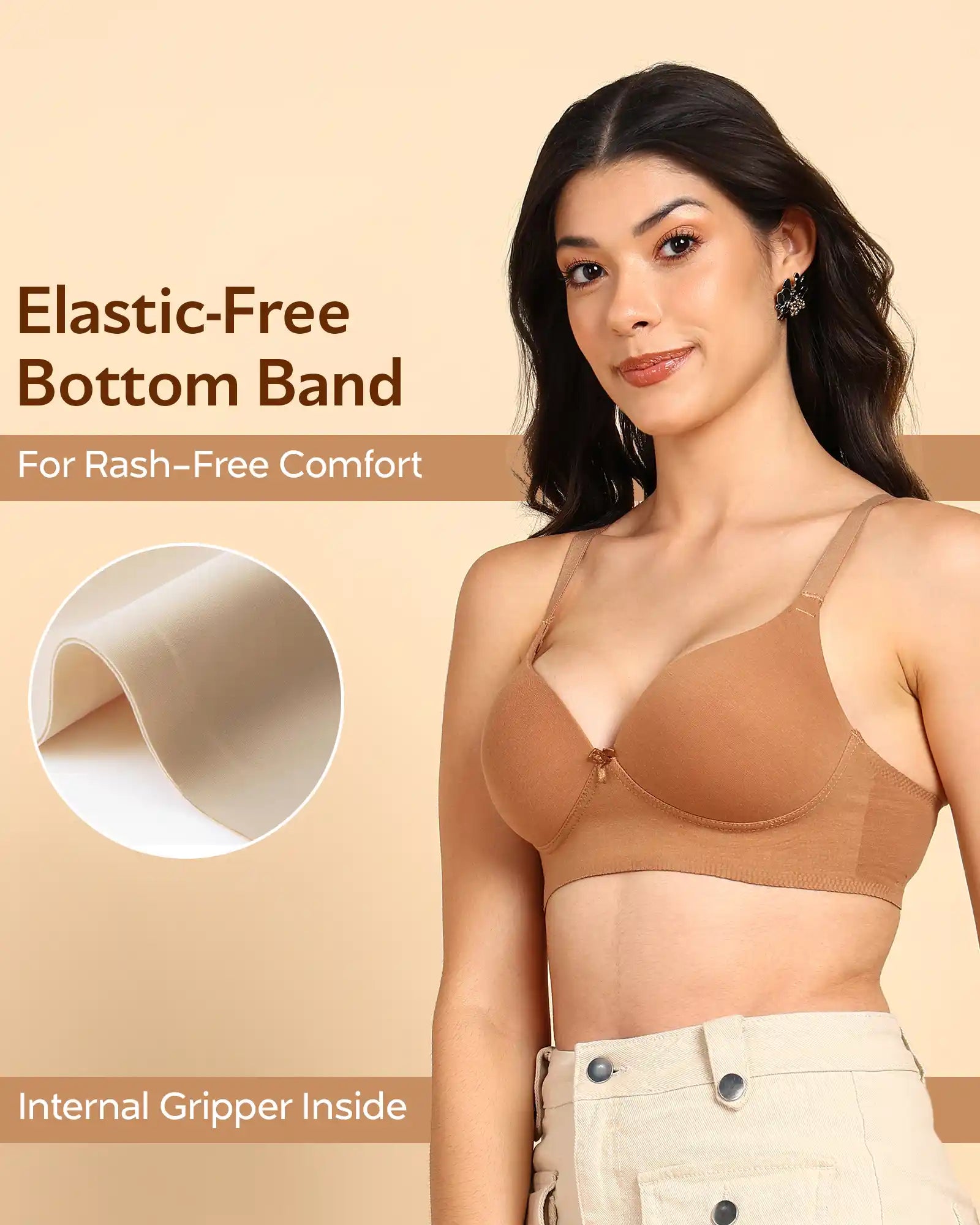 Tweens Invisi-Fit Cotton Bonded Seamless Push-Up Bra (TW-SB-93510)