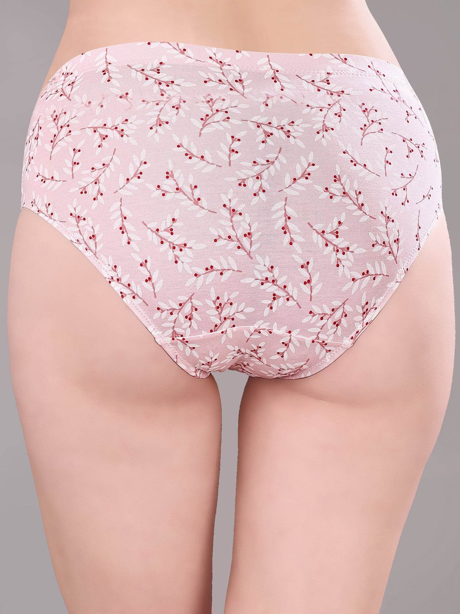 Comfortable High-Rise Full Coverage Printed Cotton Spandex Hipster Panty - 3 Pack Assorted Styles