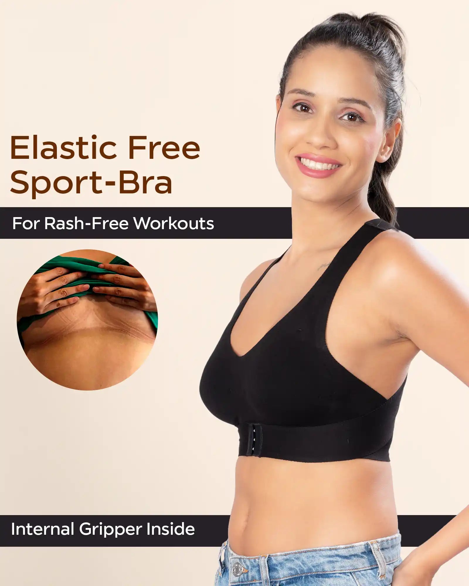 Tweens Invisi-Fit Cotton Bonded Seamless Padded Sports Bra for Girls - Invisible Support & Comfort