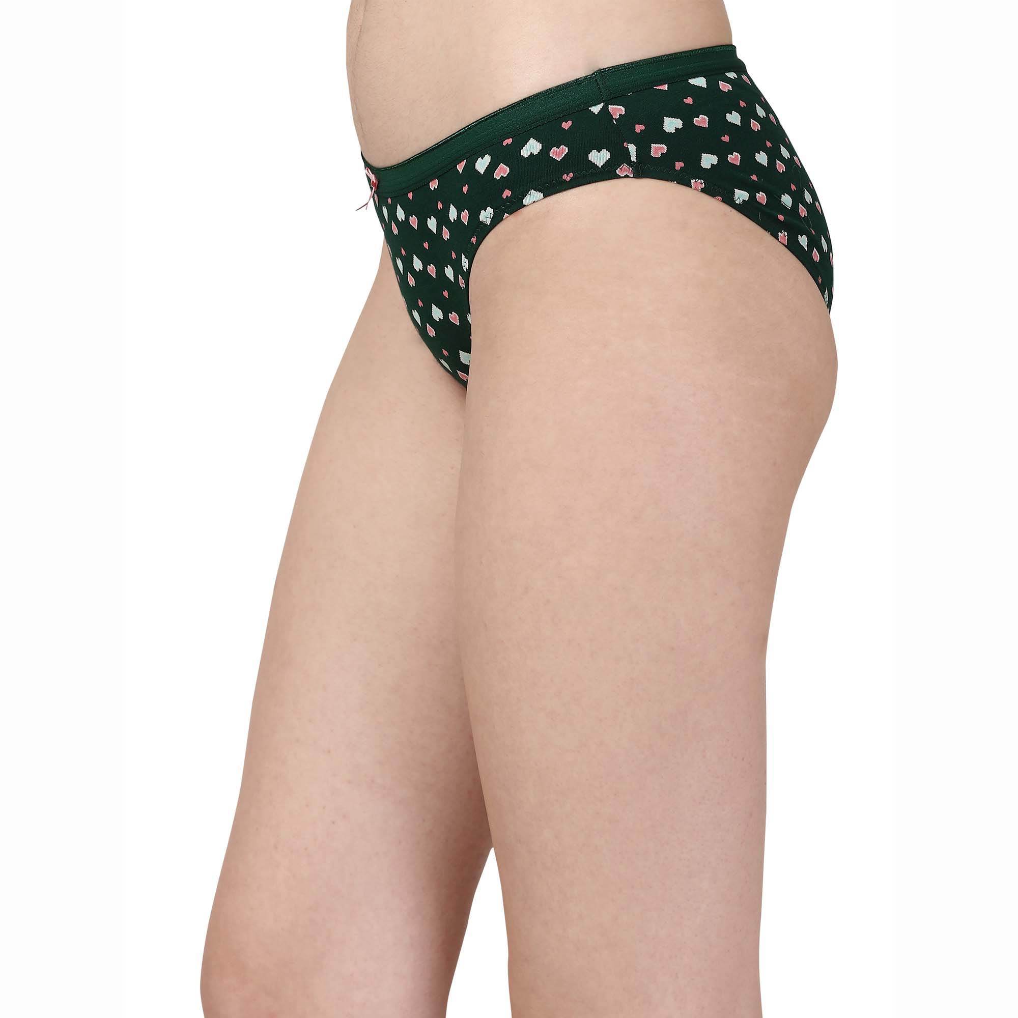 3-Pack Mid Rise Cotton Stretch Brief Panties - Solid & Printed Designs for Everyday Comfort