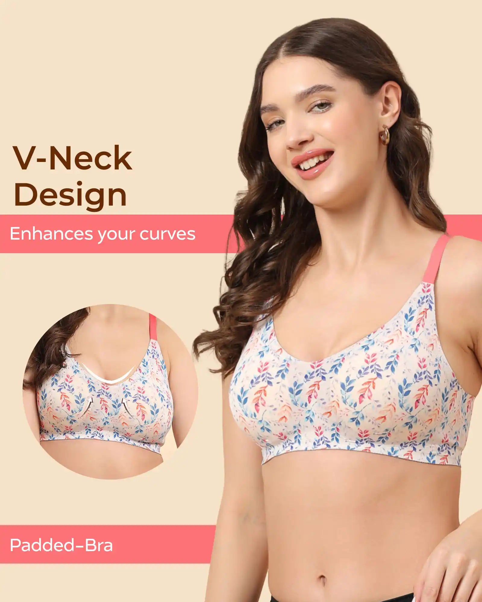 Tweens Invisi-Fit Cotton Feel Printed Bonded Seamless Bra(TW-SB-PRINTED )