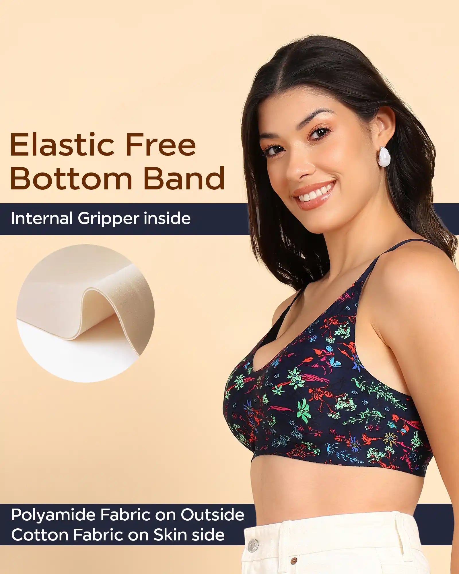 Tweens Invisi-Fit Cotton Feel Printed Bonded Seamless Bra(TW-SB-PRINTED )
