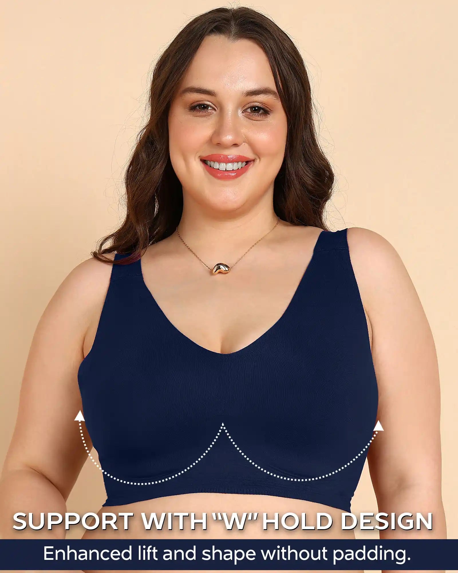 ComfortFit Tweens Non-Padded Cotton Spandex Invisi-Fit Bra (NAVY) - Seamless, Breathable, Invisible Feel