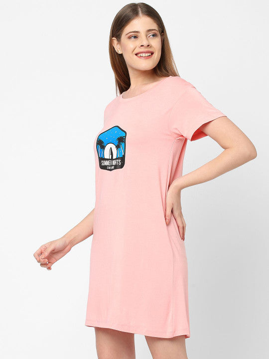 Inner Sense Women Graphic Printed Nightdress