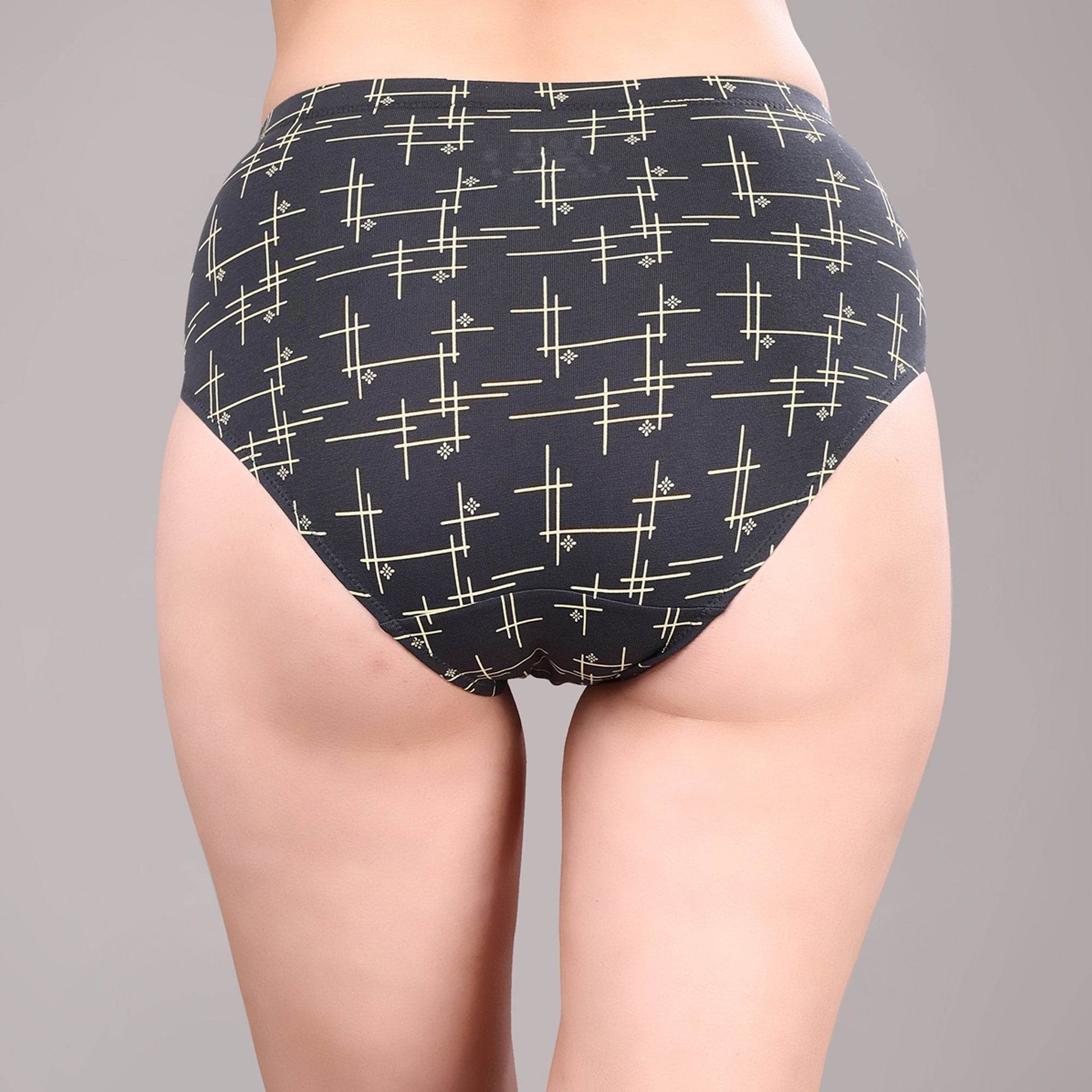 Premium Women's High Waist Full Coverage Cotton Briefs - Assorted Pack of 3 with Attractive Prints