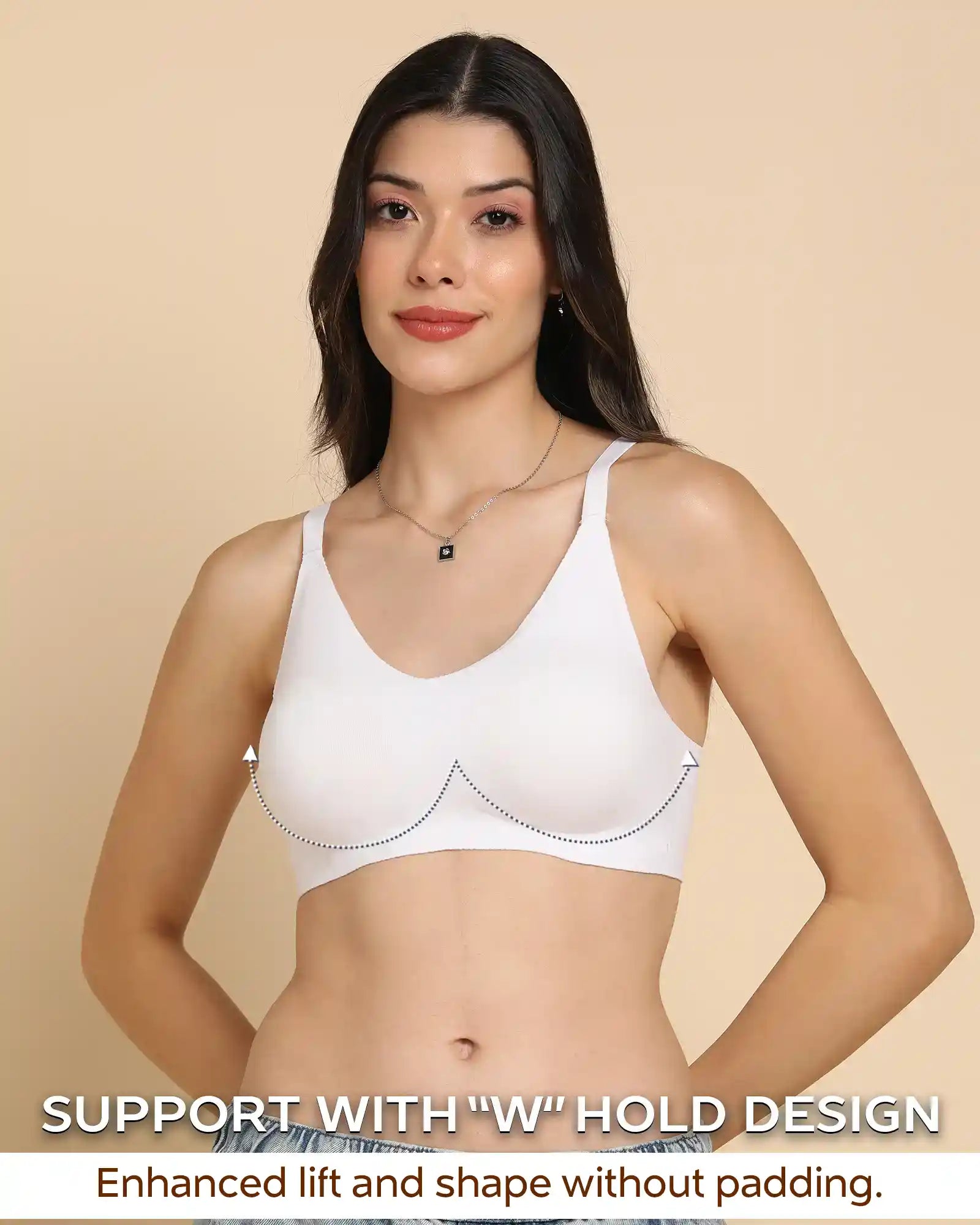 Tweens Non-Padded Cotton Spandex Invisi-Fit Bra (WHITE)