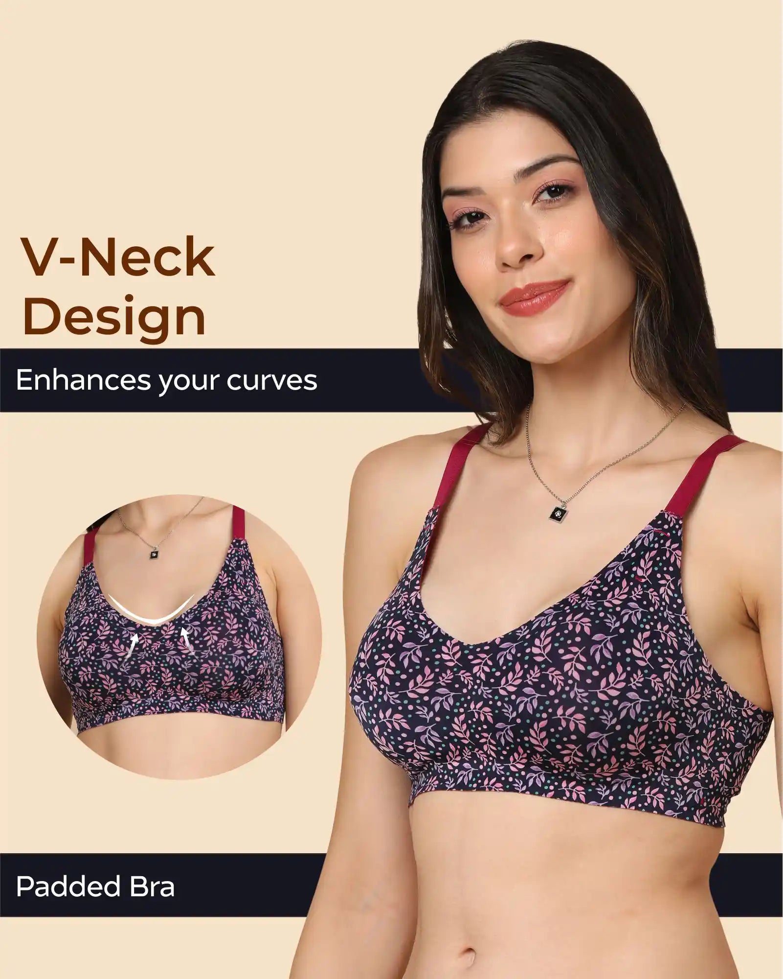 Tweens Invisi-Fit Cotton Feel Printed Bonded Seamless Bra(TW-SB-PRINTED )