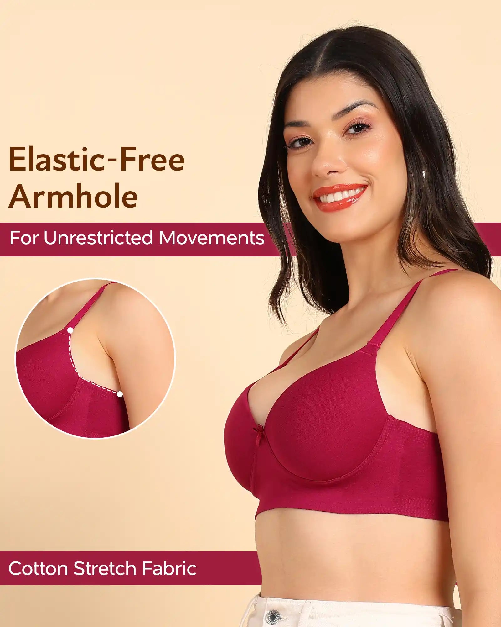 Tweens Invisi-Fit Cotton Bonded Seamless Push-Up Bra (TW-SB-93510)