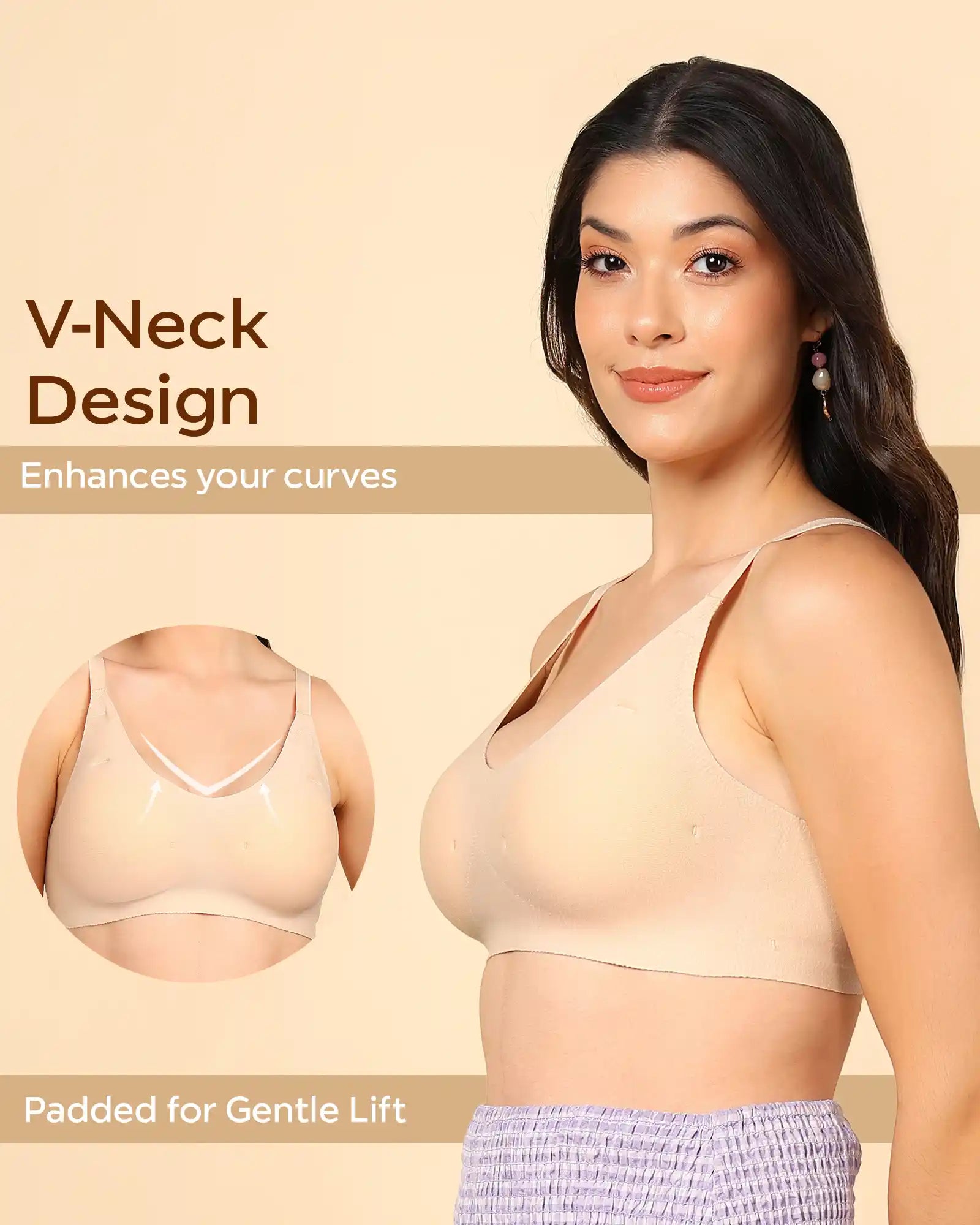 Tweens Lightly-Padded Cotton Spandex Invisi-Fit Bra (SKIN)