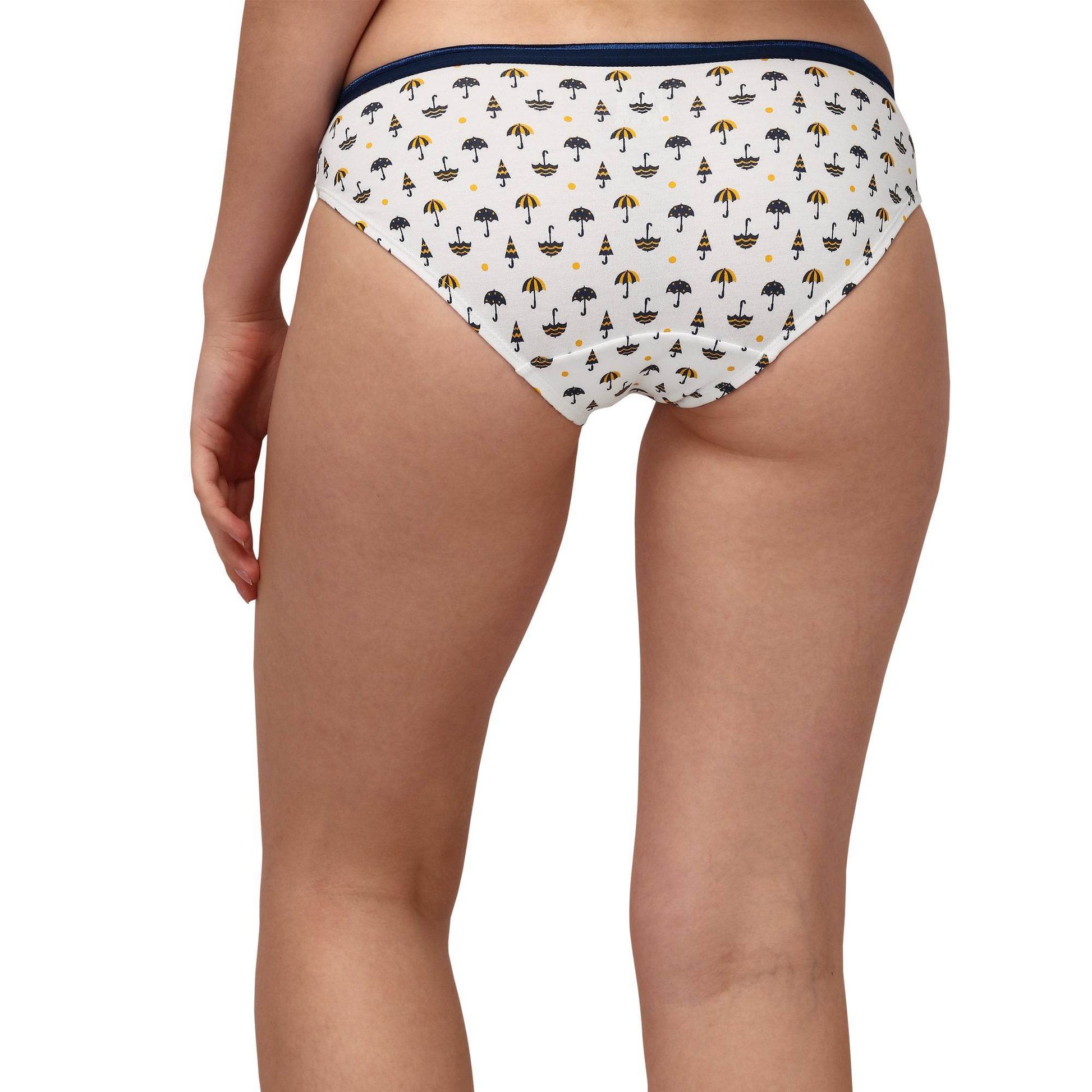 3-Pack Mid Rise Cotton Stretch Brief Panties - Solid & Printed Designs for Everyday Comfort