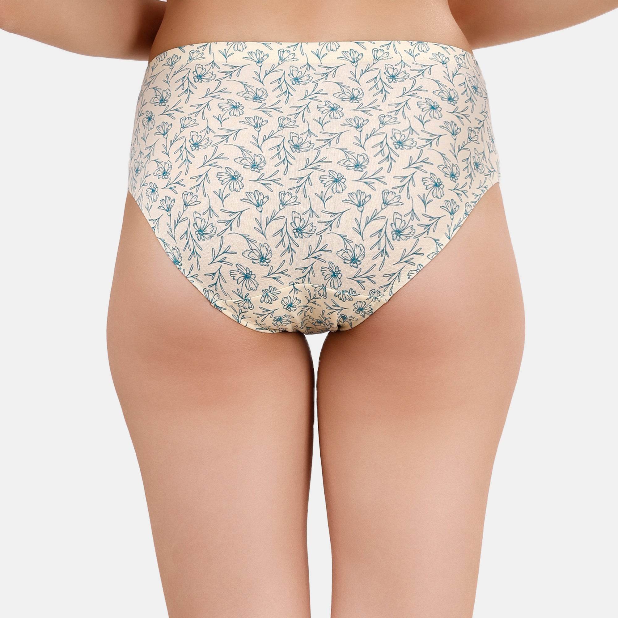 Comfortable High-Rise Full Coverage Printed Cotton Hipster Panties - Pack of 3