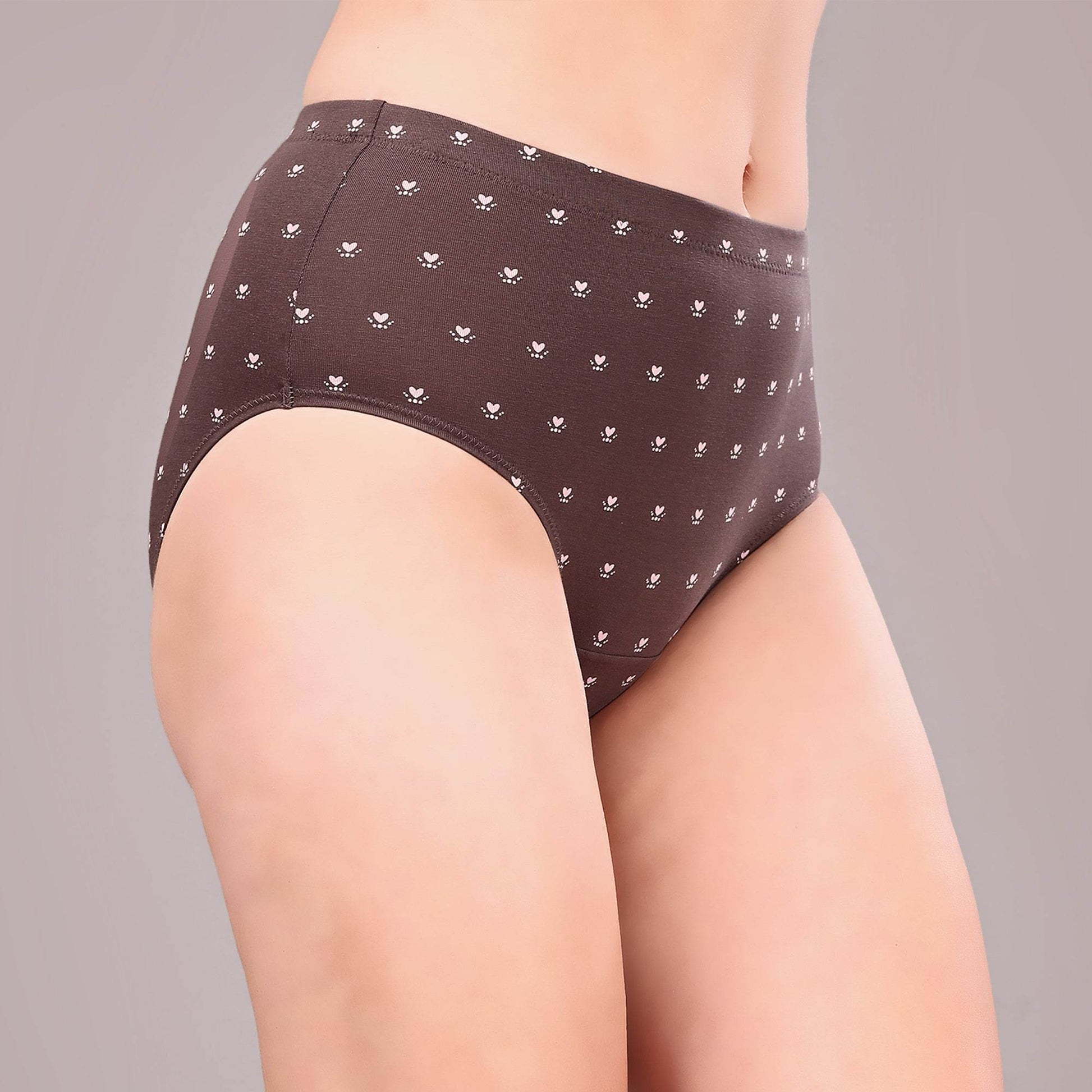 Luxurious High Waist Full Coverage Printed Stretch Cotton Briefs - 3 Pack