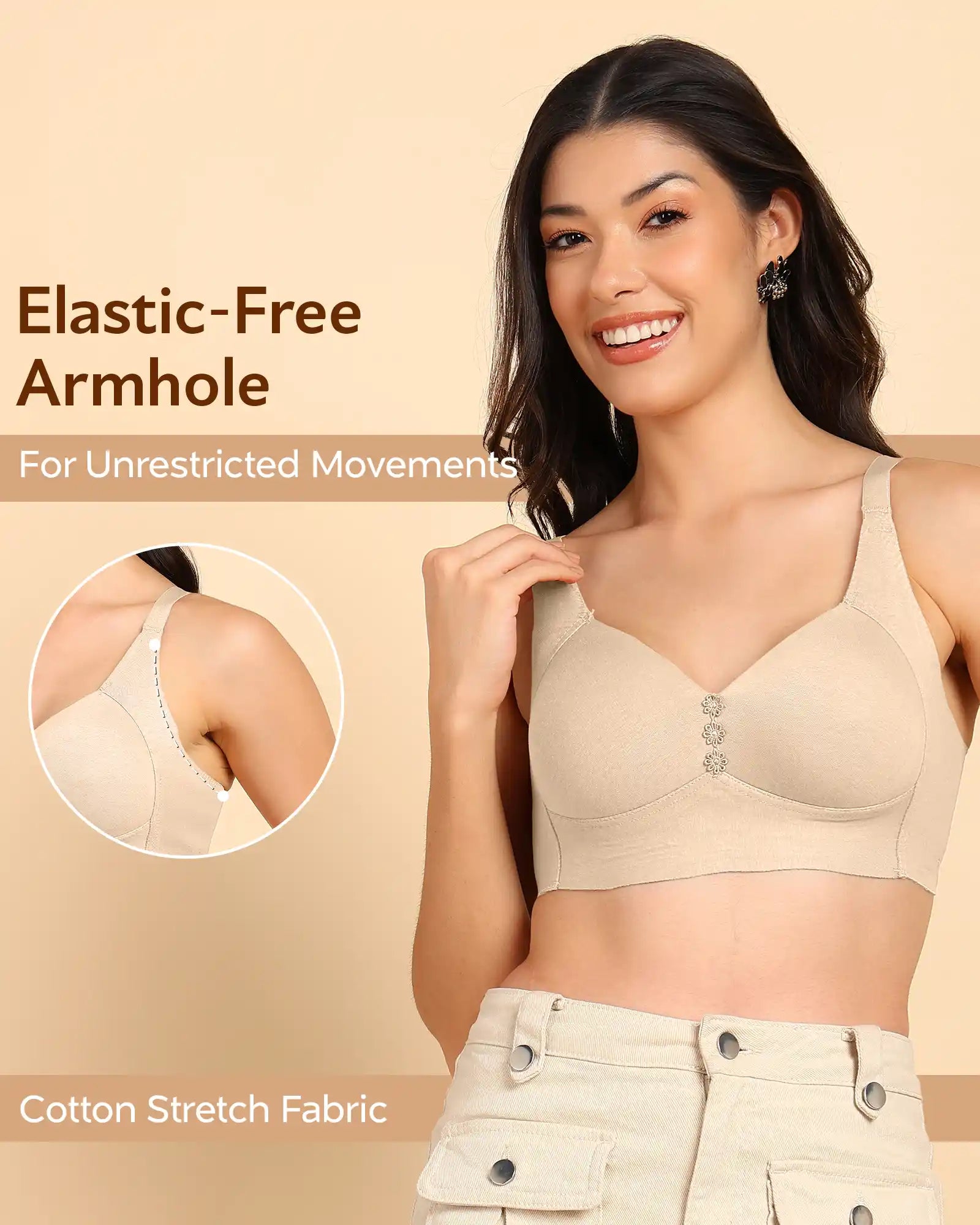 Tweens Invisi-Fit Lightly Padded Cotton Bonded Seamless Minimiser ((TW-SB-9203)