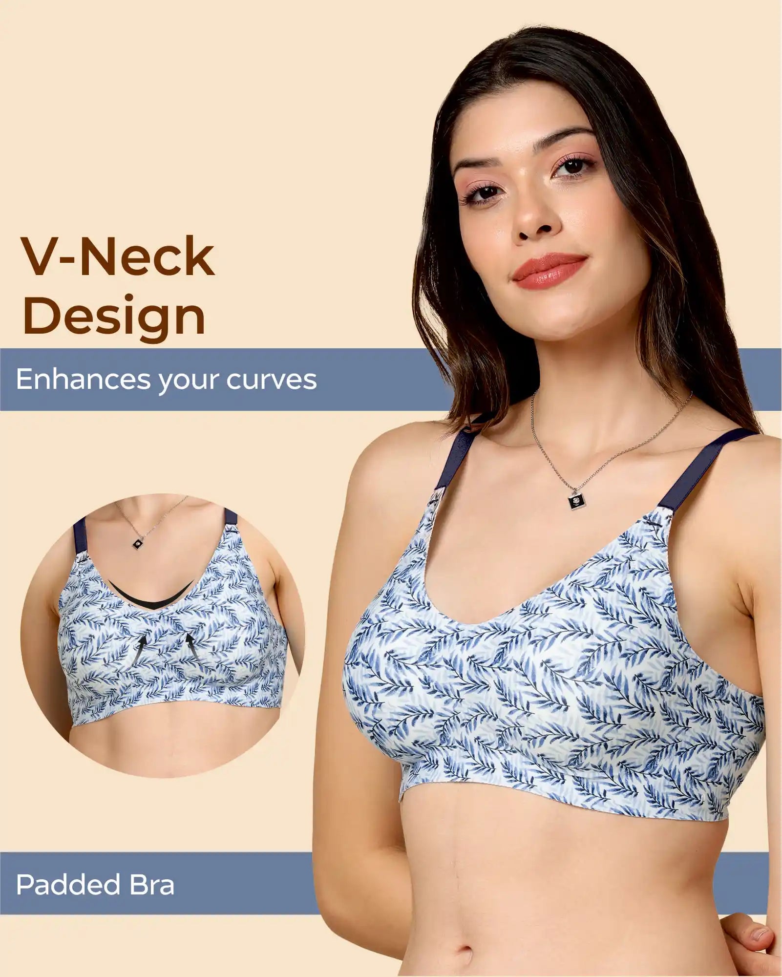Tweens Invisi-Fit Cotton Feel Printed Bonded Seamless Bra(TW-SB-PRINTED )